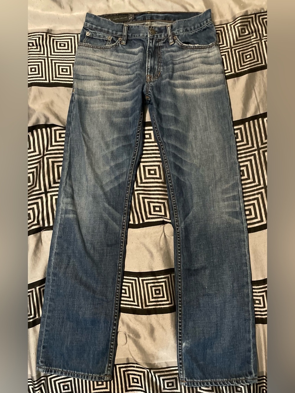 Armani Exchange Men’s Blue Dark Wash Straight Jeans